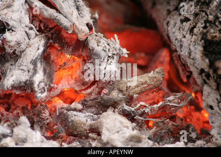 Glowing embers Stock Photo