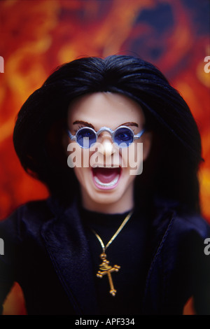 Ozzy Osbourne celebrity doll Stock Photo