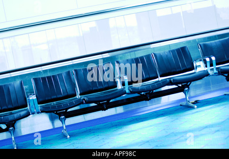 Seats at airport Stock Photo