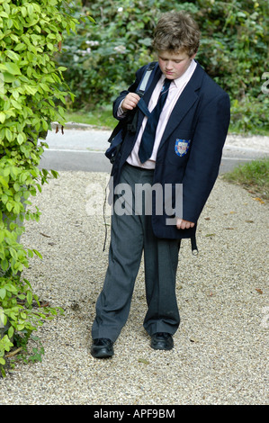 boy in school uniform Stock Photo