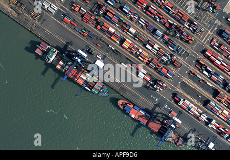 Aerial view of Felixstowe port Stock Photo