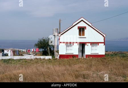 House near Porto do Son with thr Ria de Muros Y Noia in the background La Coruna province Galicia Spain Stock Photo