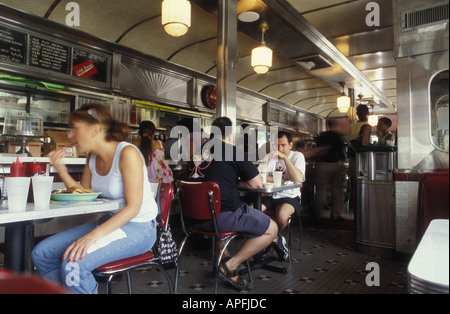 Interior shot of 11th Street diner, Miami Beach USA Stock Photo