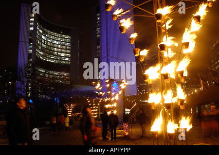 Night of Fire by Cie Carabosse Wintercity Festival Stock Photo