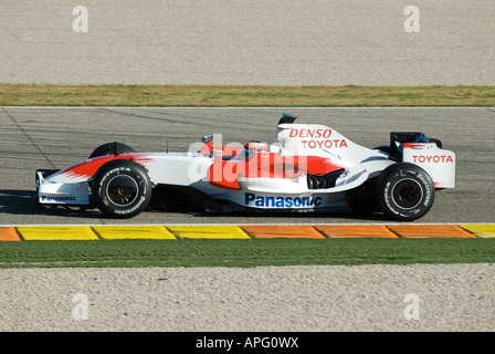 Timo GLOCK (GER) in the Toyota TF108 dracecar during Formula 1 Tests on Circuit Ricardo Tormo Stock Photo