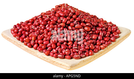 DISH OF ADUKI BEANS CUT OUT Stock Photo