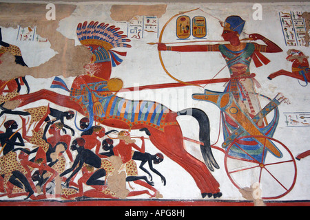 Egyptian wall painting- British Museum Stock Photo