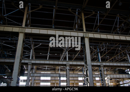 Steel building warehouse structure beams halfway in construction in ...