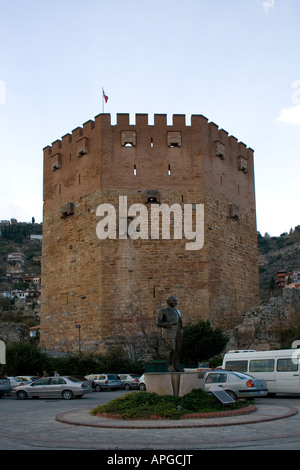 The Red Tower in Alanya, Turkey Stock Photo