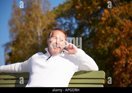 Old man chilling Stock Photo