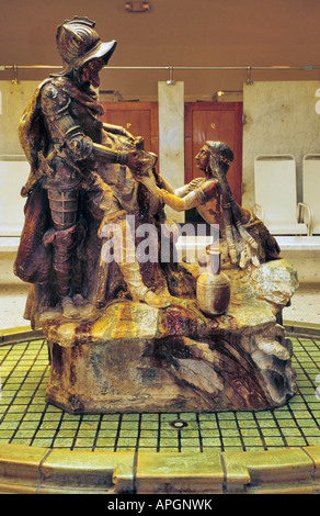 Spanish explorer and conquistador Hernando de Soto statue at Fordyce Bathhouse in Hot Springs Arkansas USA Stock Photo