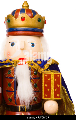 A traditional Christmas nutcracker ornament isolated on white Stock Photo