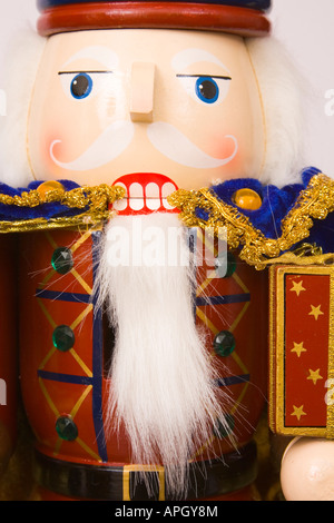A traditional Christmas nutcracker ornament isolated on white Stock Photo