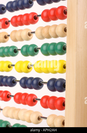 Abacus caclulator with colored beads Stock Photo