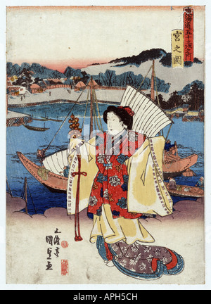 Miya no zu, Japan between 1835 and 1838 Stock Photo