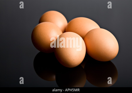Eggs on a black background Stock Photo