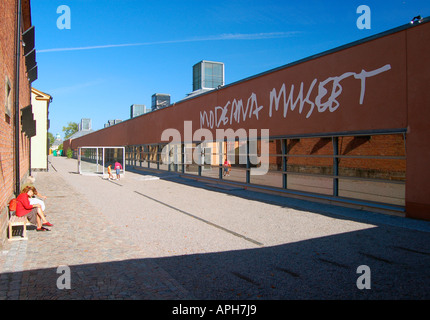 The entrance to the Modern Museum of contemporary art and the Swedish Museum of Architechture on Skeppsholmen island Stockholm Stock Photo