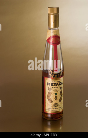 Bottle of Greek Metaxa Brandy Stock Photo