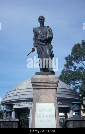 Statue of South American liberator Simon Bolivar in Parque Morazan, San José, Costa Rica Stock Photo