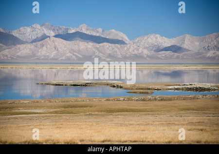 Silk Route China Tien Xinjiang Provence Tien Shan mountains Lake Tianchi or Heavenly Lake Stock Photo