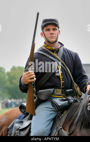 Union cavalry soldier with rifle at the Battle of Richmond Stock Photo