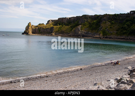 Lydstep Haven and Lydstep Point in Pembrokeshire Wales Stock Photo