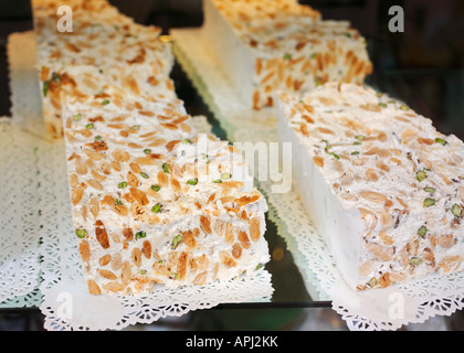 Italian soft nougat confection (Torrone Tenero), Italy Stock Photo