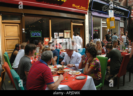 Outside restaurant in Brick Lane east End London. Stock Photo