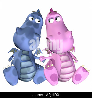 Dragons in love Stock Photo