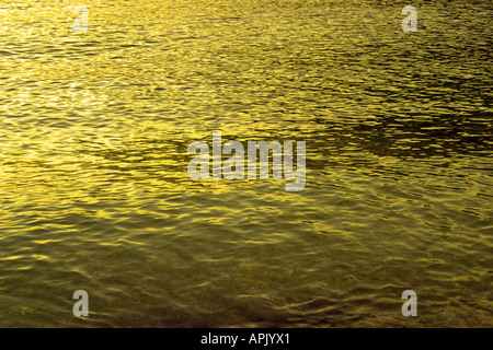 Sun reflecting on Water surface Stock Photo
