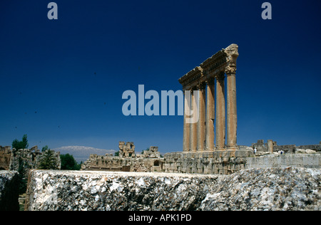 The Temple of Jupiter, Baalbek, Lebanon.  The temple has the largest Roman columns in the world.