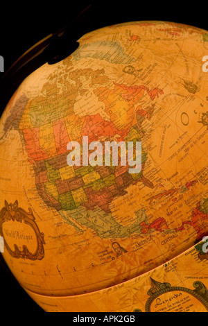 Cut out of a desk globe showing North America Stock Photo