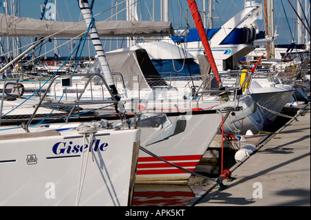 Yachts in Holyhead Marina Stock Photo