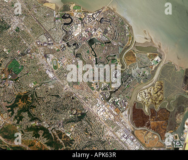 aerial map of Foster City, San Mateo County,San Francisco Bay California Stock Photo
