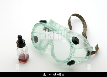 Splash proof chemical safety goggles for use in research labs and science courses