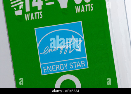Energy Star label reflecting the high degree of energy efficiency, energy saving Stock Photo