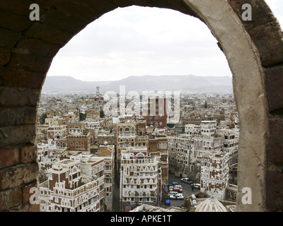 view to old town, Yemen, Sanaa Stock Photo