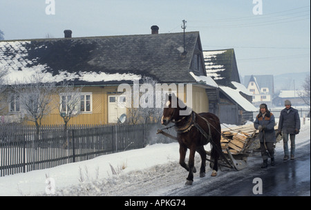 Poland Polish Farm Farms Zakopane horse cart Farm Farms Stock Photo