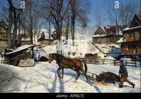 Poland Polish Farm Farms Zakopane horse cart Farm Farms Stock Photo