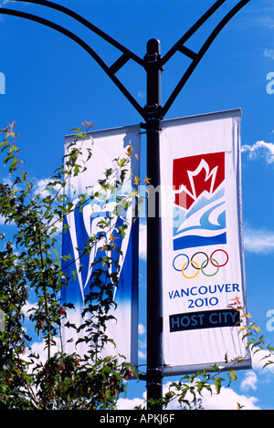 Street Banners announcing the 2010 Winter Olympic Games in Vancouver and Whistler British Columbia Canada