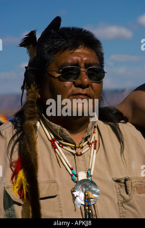Hualapai Indian man Grand Canyon Arizona AZ face Native American Portrait Stock Photo