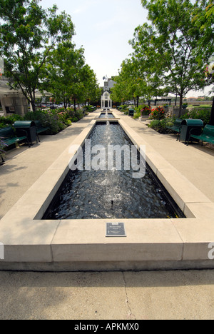 Van Cleve Park in the downtown area of the city of Dayton Ohio OH Stock Photo