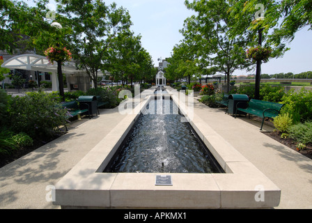 Van Cleve Park in the downtown area of the city of Dayton Ohio OH Stock Photo