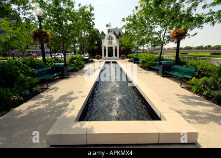 Van Cleve Park in the downtown area of the city of Dayton Ohio OH Stock Photo