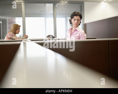 Office workers in open plan office Stock Photo