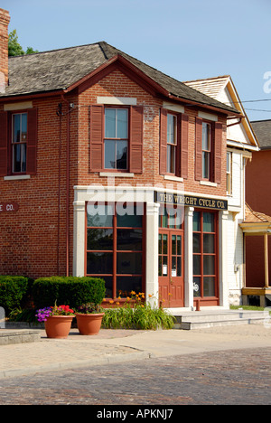 The original Wright Brothers Cycle Company building located in the city of Dayton Ohio OH Stock Photo