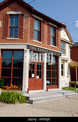 The original Wright Brothers Cycle Company building located in the city of Dayton Ohio OH Stock Photo