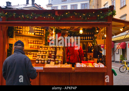 Christmas market at Stortorget square in Gamla Stan Old Town Stockholm Sweden EU Stock Photo