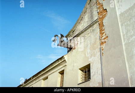 Olesko, dragon, building, Ukraine, Ukrania, Lviv, L'viv, castle, wall, sky, window, architecture, white Stock Photo