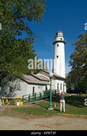 Pointe Aux Barques Lighthouse and museum Huron Michigan on Lake Huron Stock Photo